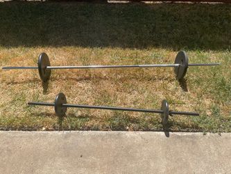 Two Barbells with Weight Plates
