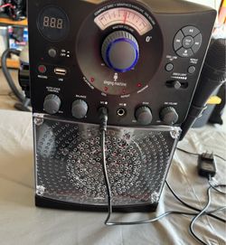 Karaoke machine with microphones