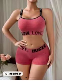 Pink 'LOVE' brawl  and Shorts Set