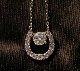 GRA CERTIFIED Moissaniteand Sterling silver NECKLACE