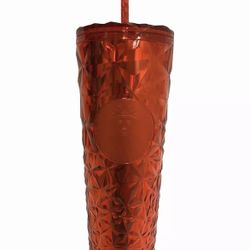 New Starbucks Red Diamond Prism Crystal Tumbler Cold Cup 24oz Venti