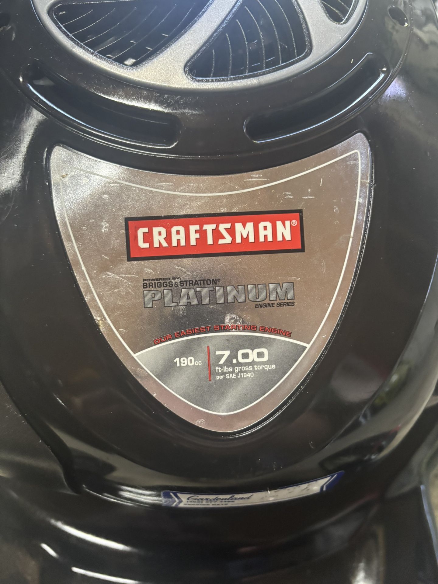 Craftsman 22” platinum 7.00 gross torque 190cc rear wheel drive self propelled mower. Must see!