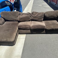 Brown L Shaped Couch