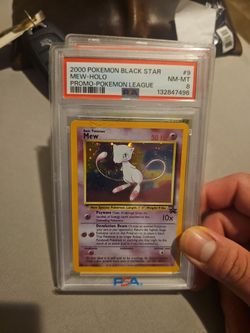 PSA 8 Mew Holo 2000 Pokemon Black Star Promo #9 with swirl