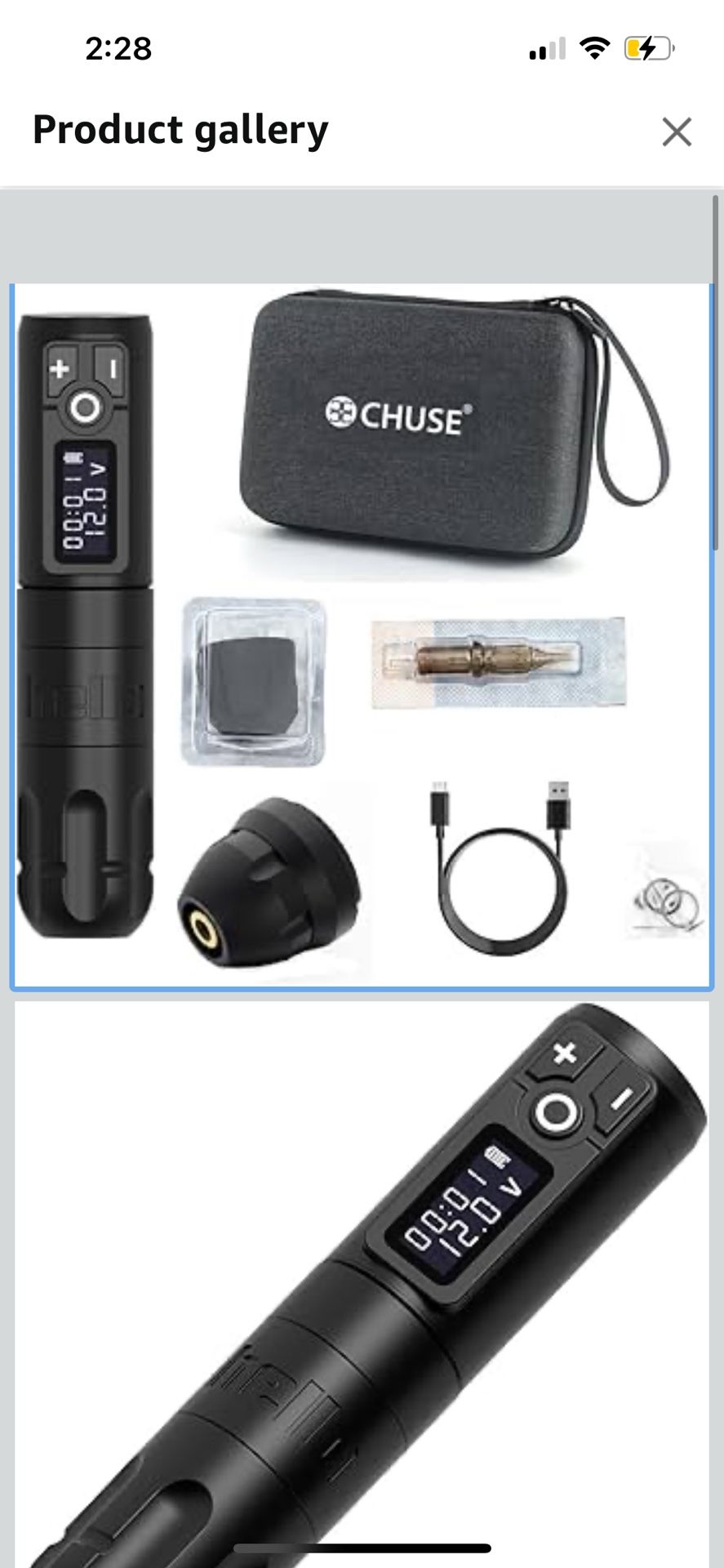 CHUSE Wireless Tattoo Pen Machine, Rotary Tattoo Gun Microblading Pen Permanent Makeup PMU Kit Supplies for Eyebrow Eyeliner Lip with 2,400mAh Battery