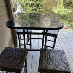 Bar Top Table Set With 4 Chairs