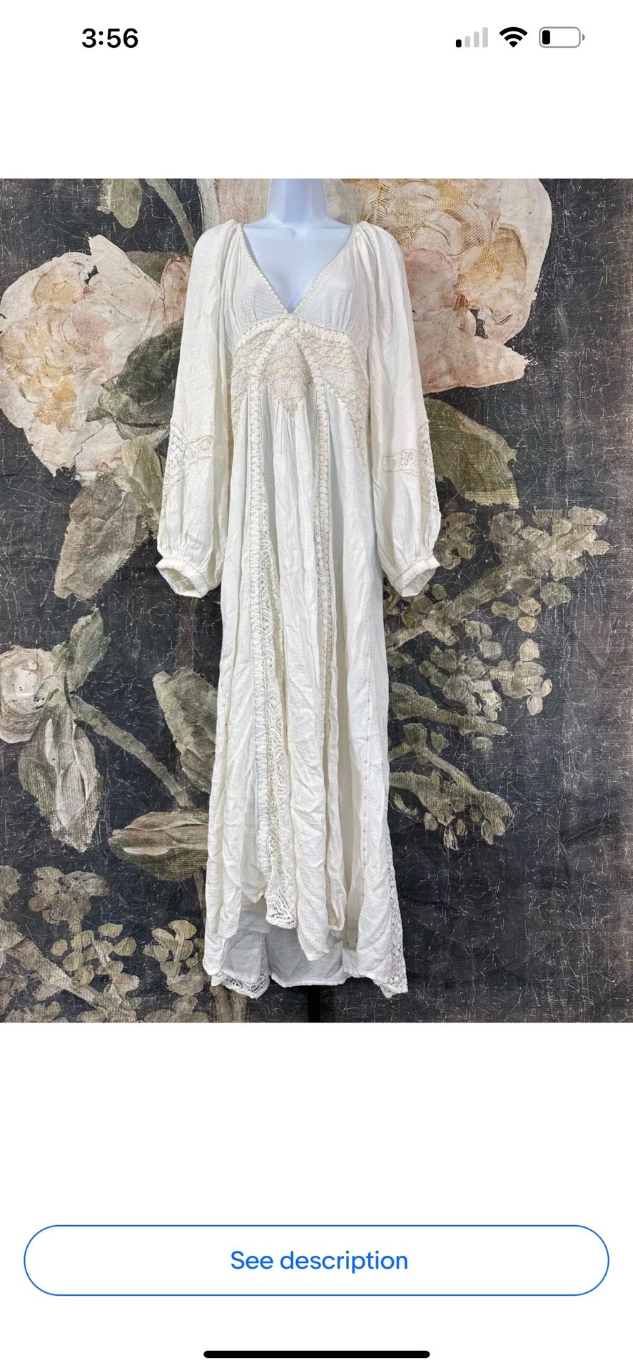 white lace modest dress Blanc Honeycomb Gown main image 1
