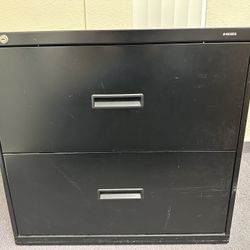 Hon 2 Drawer Black Lateral File Cabinet
