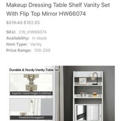 Room Mirror Vanity With Seat