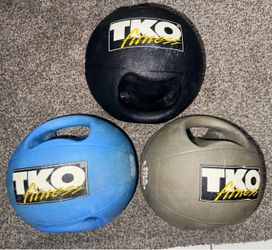 3/TKO Double Grip Medicine Balls  (weighted fitness exercise ball with dual handles)