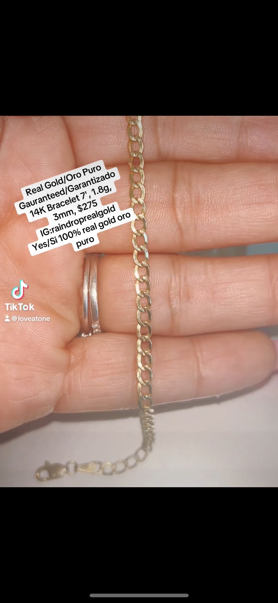 14K Gold Curb Chain 7’