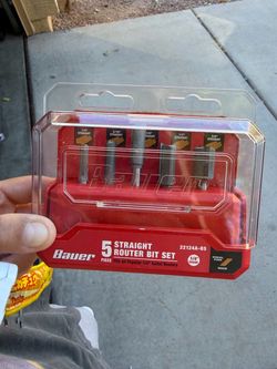 Bauer 5-Piece Straight Router Bit Set