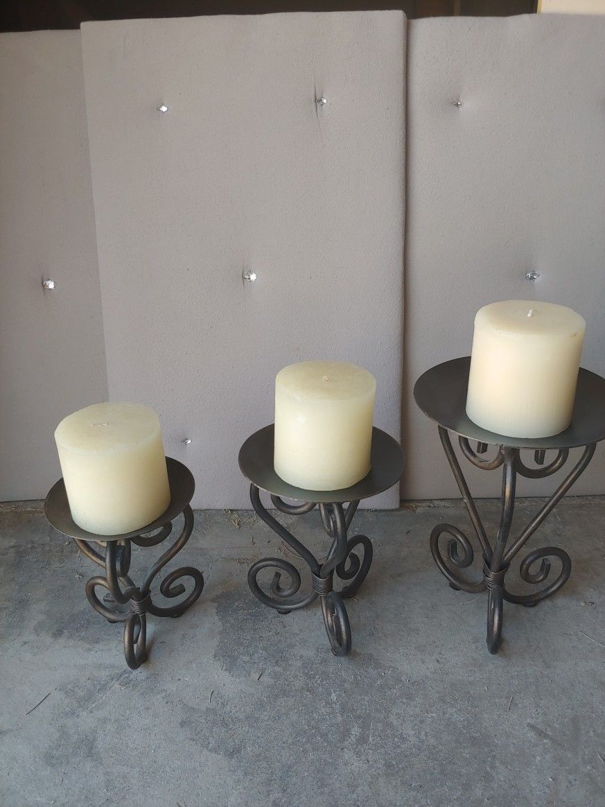 Wrought Iron Candle Holders 