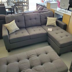 New Gray Sectional Sofa Couch Set Special With Huge Ottoman Come Visit Our Store In Paramount 