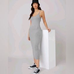 forever 21 gray spaghetti strap maxi dress