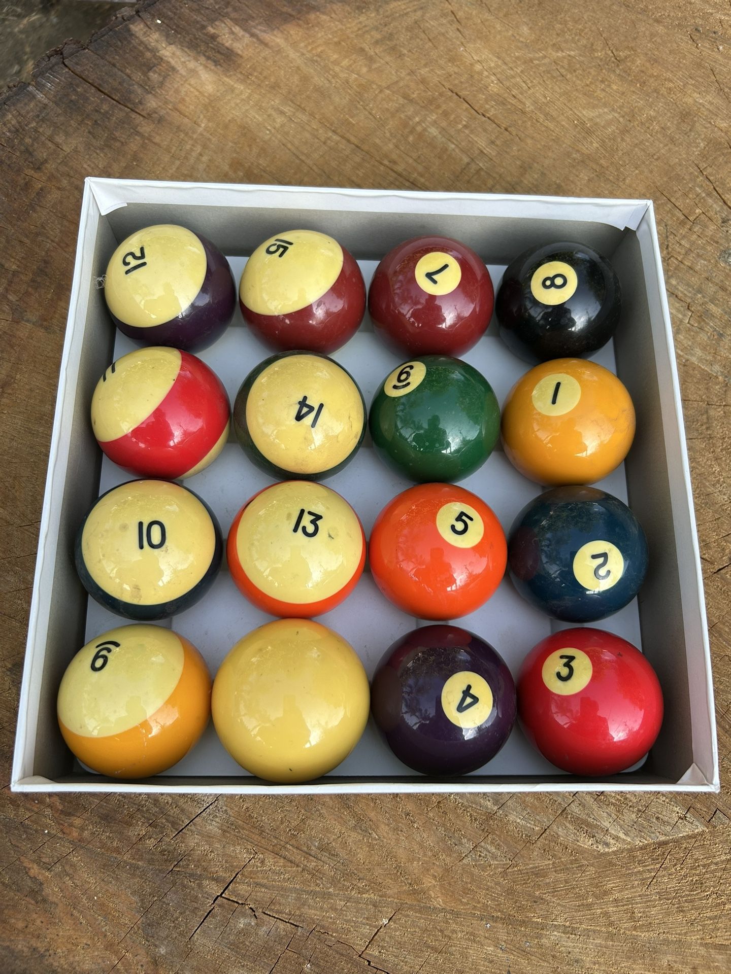 Vintage Made In Belgium Pool Table Balls Set