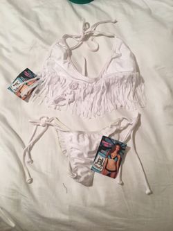 White fringe bikini