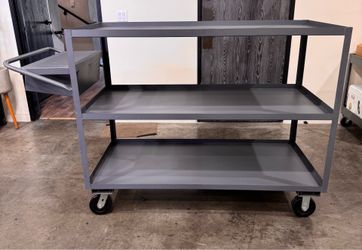 Heavy-Duty Steel 3-Tier Rolling Utility Cart