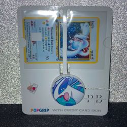 Pokemon Card Popsocket With Credit Card Skin ~ Lugia Base Set 1st Edition Holographic Credit Card Skin With Phone Grip 