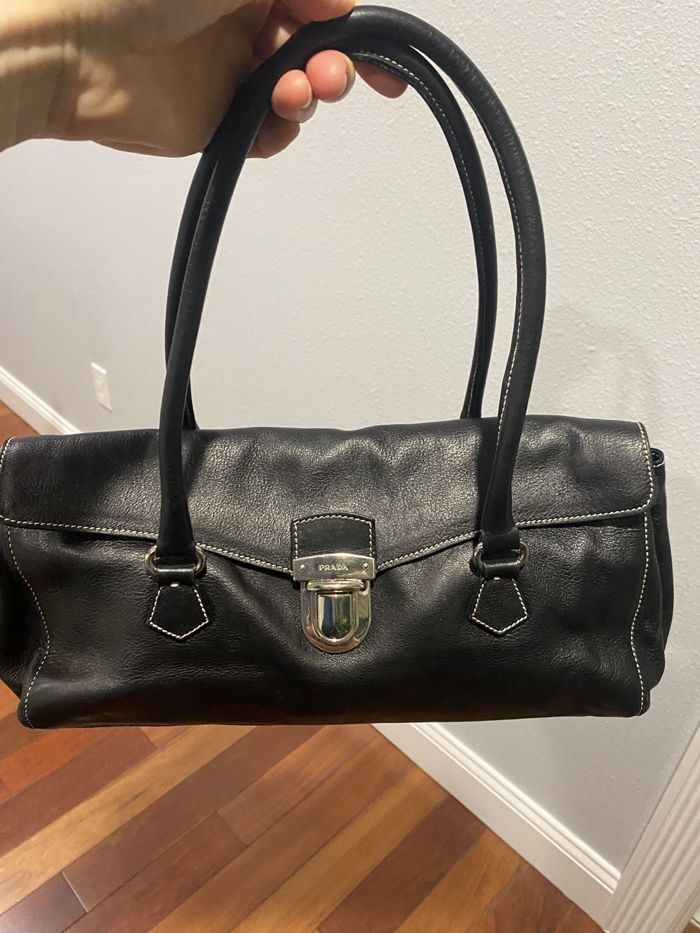 PRADA Soft Pebbled Leather Bag