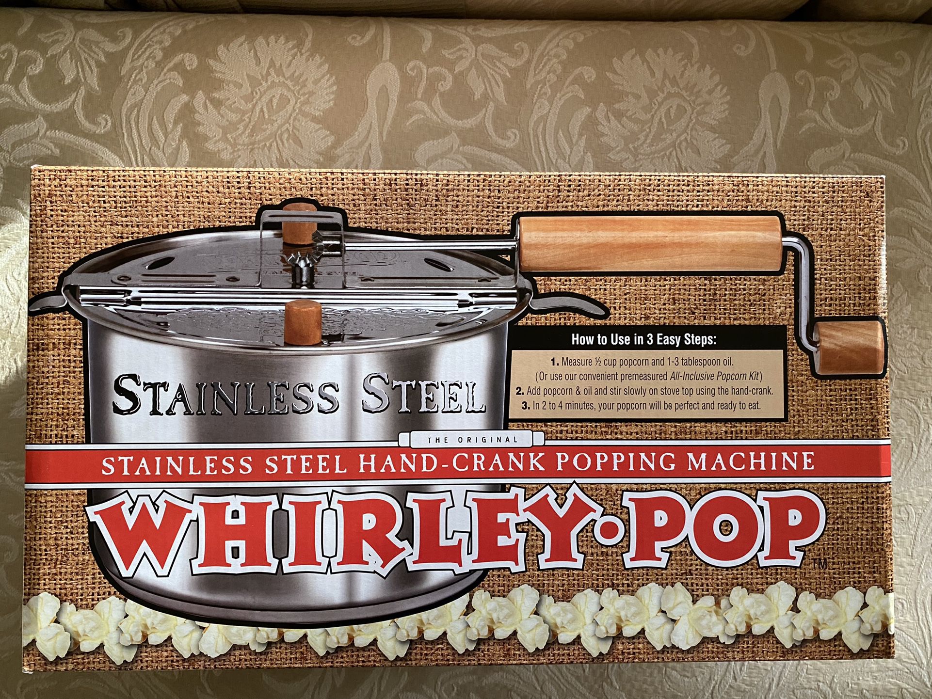 Stainless Steel hand-Crank Popping Machine 