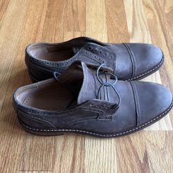 New Cole Haan Benton Brown Leather Cap Toe Oxford Lace Up Shoes Mens Size 8