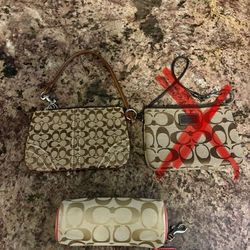 2 Coach  Wristlets 1 Pouch