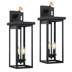 22'' Outdoor Wall Lights Dusk Dawn Large Black Exterior Porch Light Fixture