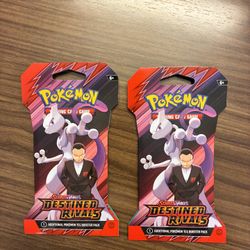 2 Pokémon TCG Scarlet and Violet Destined Rivals Sealed Booster Pack