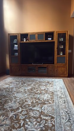 Beautiful hardwood  cherry  veneer wall unit