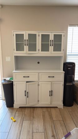 Modern White Coffee Bar & Kitchen Storage Cabinet