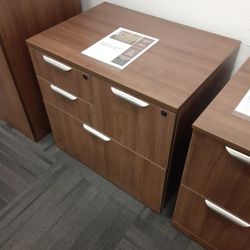 4-Drawer Combo Lateral File Cabinet (Modern Walnut)