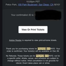 Proper NYD 1/1 Ticket