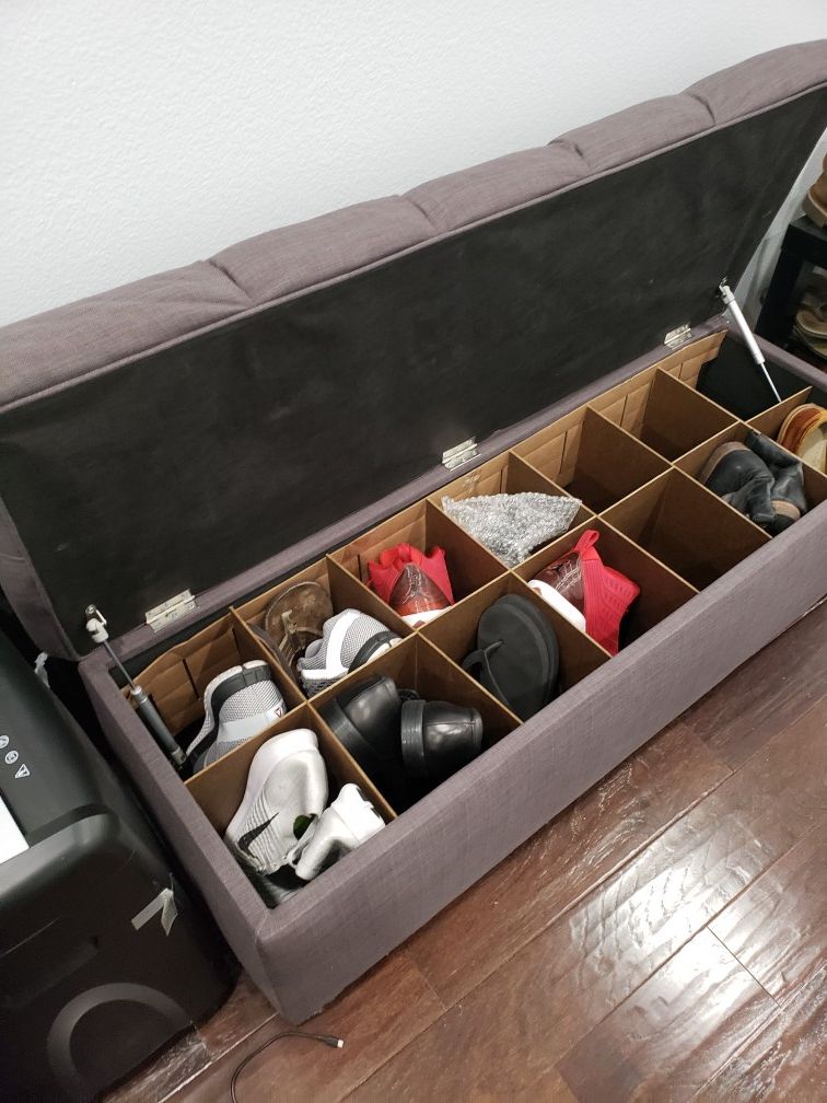 Shoe storage upholstered Bench