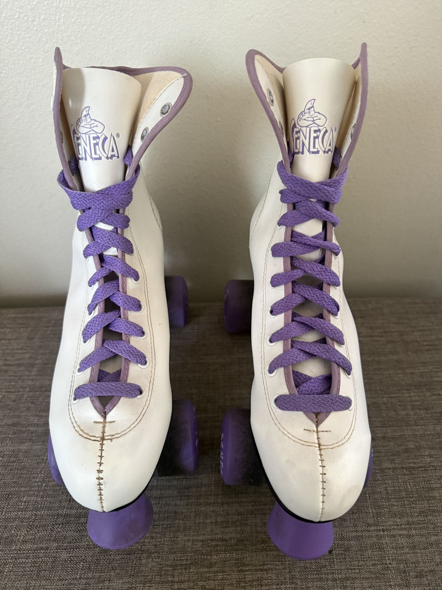 Vintage Women's Seneca Sports Purple/White Quad Roller Skates Size 10 *Read*
