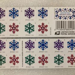 1000 Geometric Snowflakes Holidays 2015 Forever Stamp
