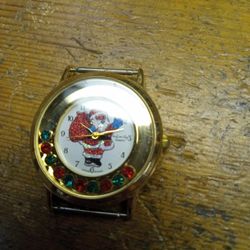 Santa Watch With Spinning Jewels 