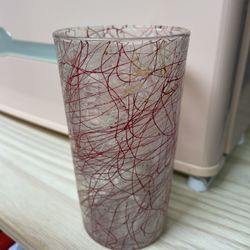 Vintage Glass W/ Red Spaghetti String Design
