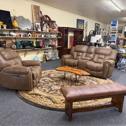 Electric Reclining Couch and Recliner Set