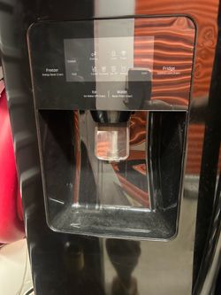Black French Door Refrigerator with Ice and Water Dispenser