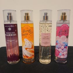 4 Bath & Bodyworks Fine Fragrance Mists 