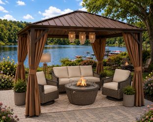 Brand new patio gazebo hard top & furniture