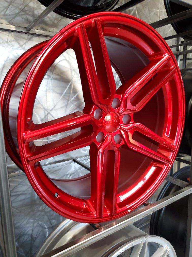 Candy red wheel 5x114 20x9 and 20x10 fit mustang Infiniti nissan rim ...