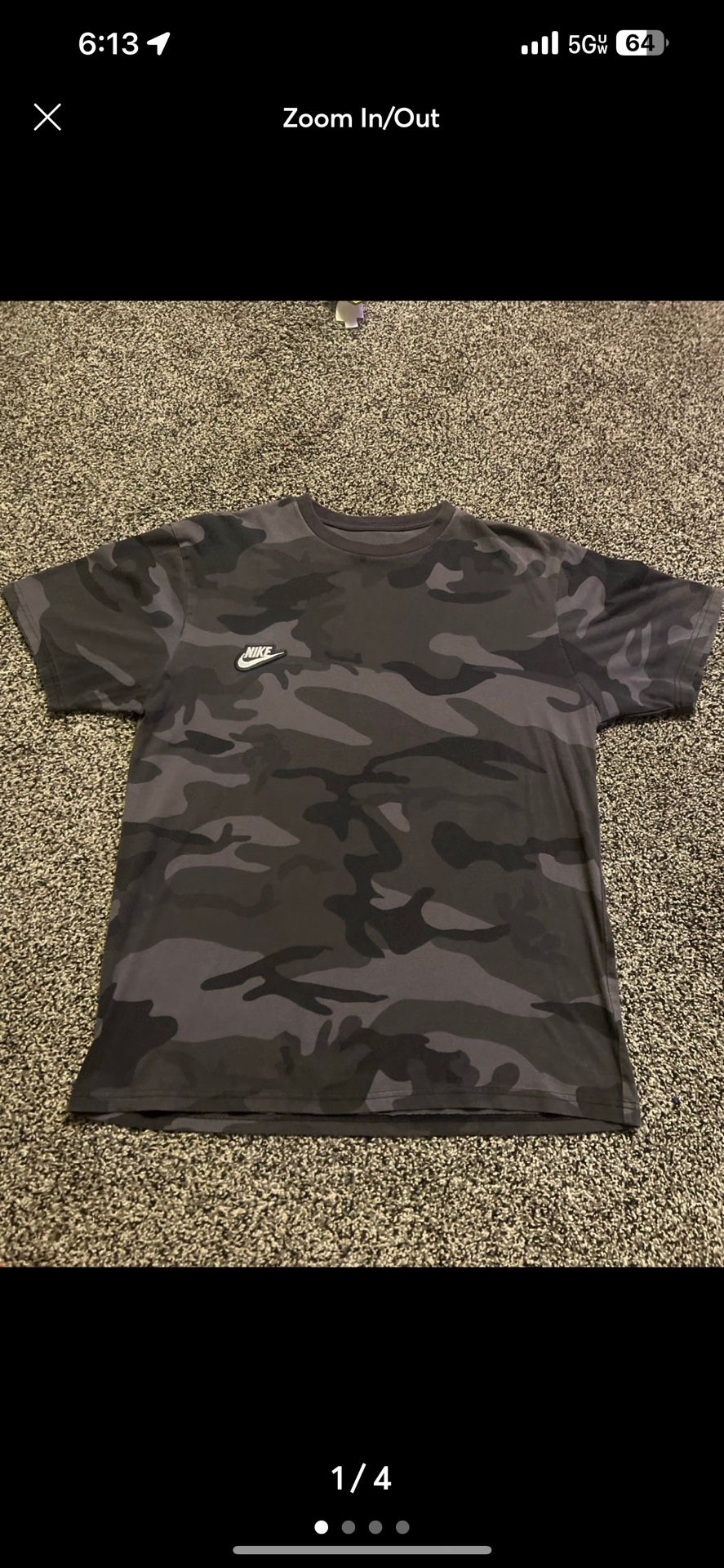 Nike camo embroidery shirt size large