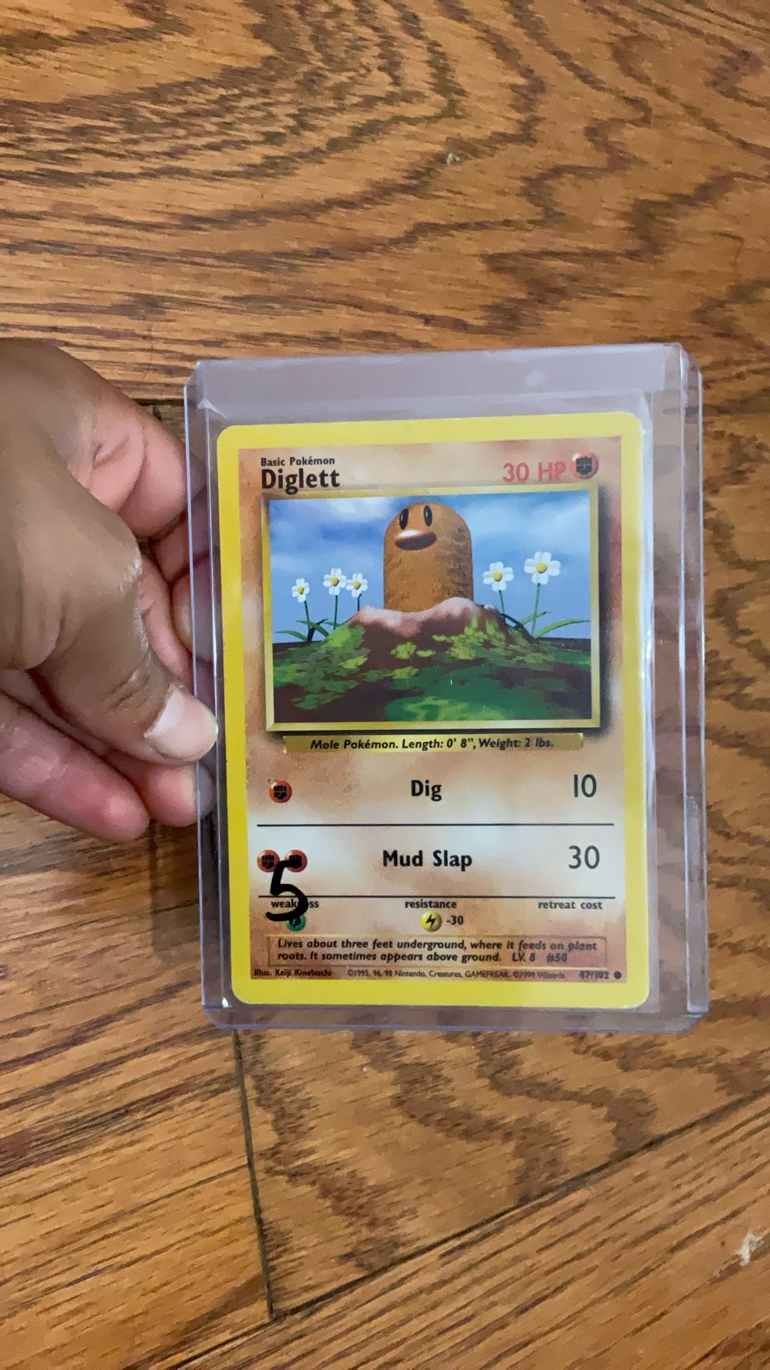 1995 Vintage Diglett Pokemon Card