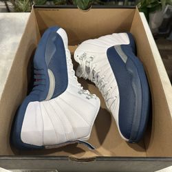 AIR JORDAN 12 RETRO WHITE/FRENCH BLUE Size 10