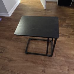 C shaped end table for over the sofa