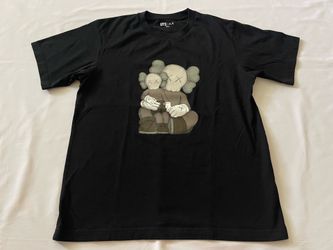Kaws x Uniqlo Figure Crew Neck Tee T-shirt Short Sleeve Top Black Men Large L