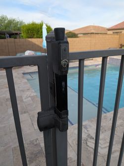 44ft Metal Pool Fence w/ MagnaLatch Gate – Powder Coated Gray