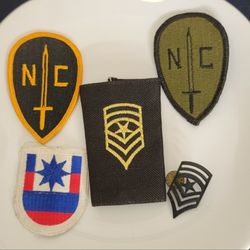 ​Vintage Military Insignia & Rank Patch Collection - 5 Pieces